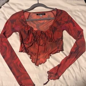 Mesh Rose Patterned Top